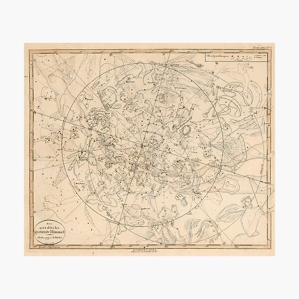 Item preview, Old star map 1833 designed and sold by coolshitba.