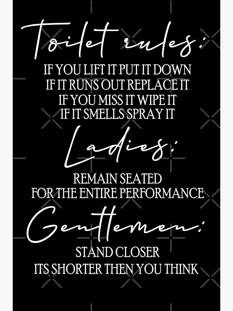 "Toilet Rules" Sticker by Nourddin Redbubble