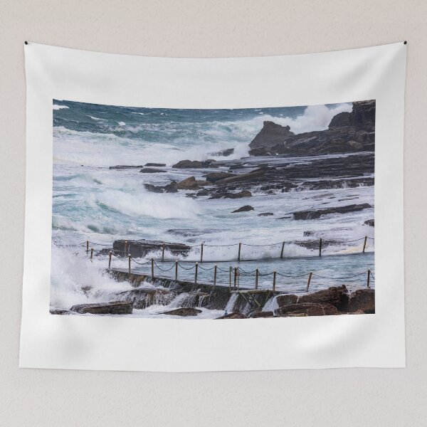 Item preview, Wild storms Avalon Beach Ocean Pool Australia designed and sold by Martin Berry Photography.