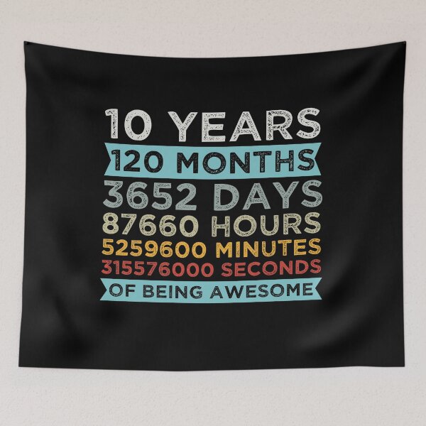 Item preview, Cute Kids 10th Birthday 10 Years Old Vintage Retro 120 Months Boys And Girls designed and sold by pedrored369.