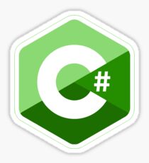 c # c sharp green Sticker