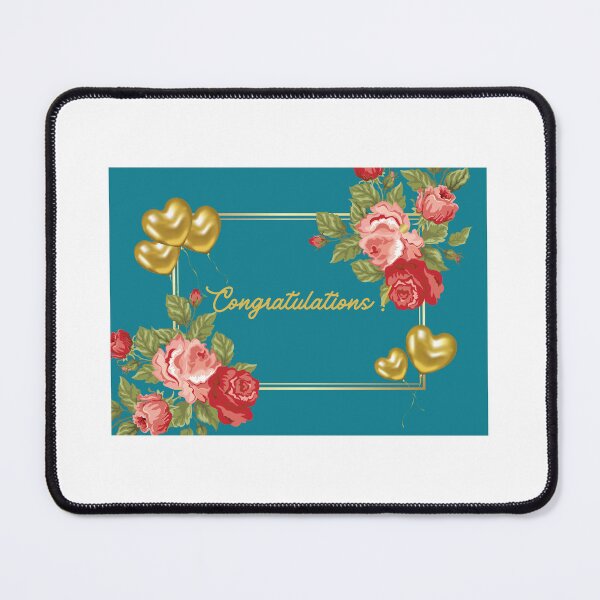 Item preview, Congratulations Greeting Card - with Roses & Gold Heart Balloons designed and sold by AfricanDreams.