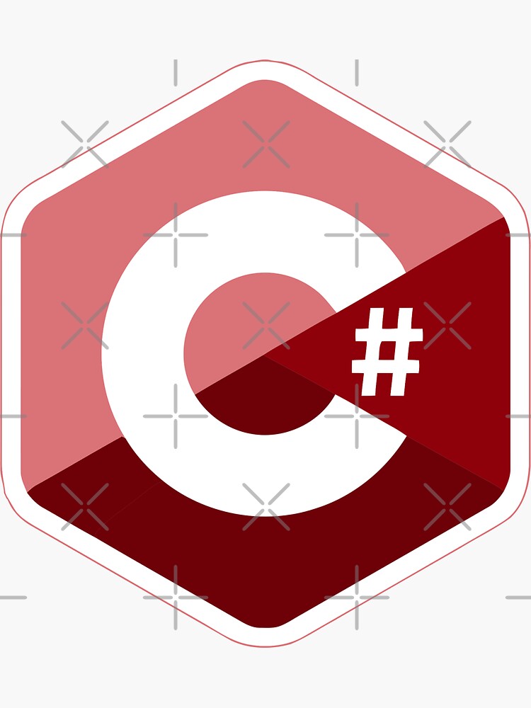 Thumbnail 3 of 3, Sticker, c # c sharp red designed and sold by yourgeekside.