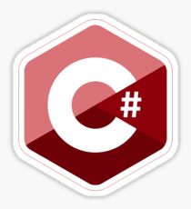 c # c sharp red Sticker