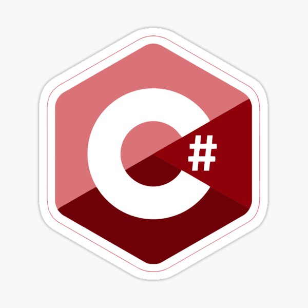 c # c sharp red Sticker