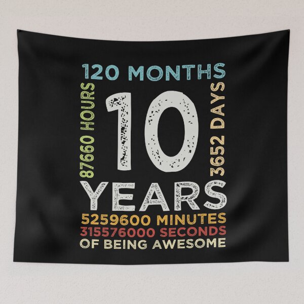 Item preview, Funny Kids 10th Birthday 10 Years Old Vintage Retro 120 Months Boys And Girls designed and sold by pedrored369.