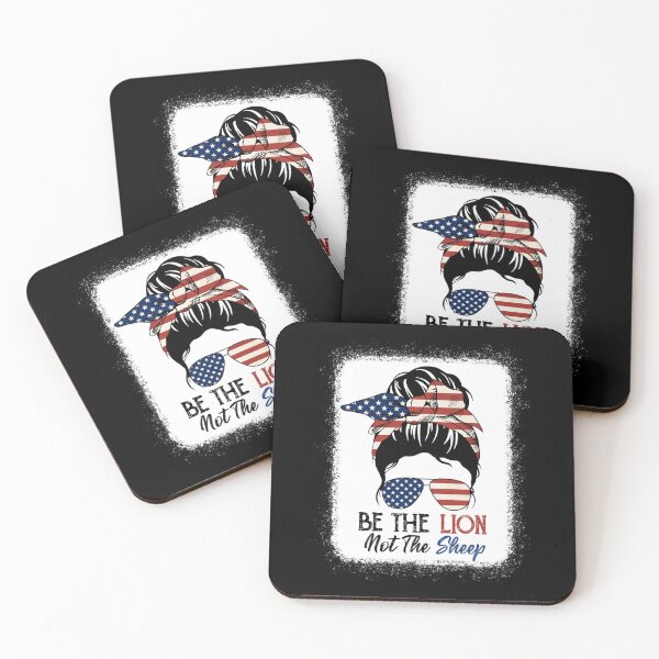 Item preview, Be The Lion Not The Sheep American Flag Sunglasses Messy Bun designed and sold by theresamorelli.