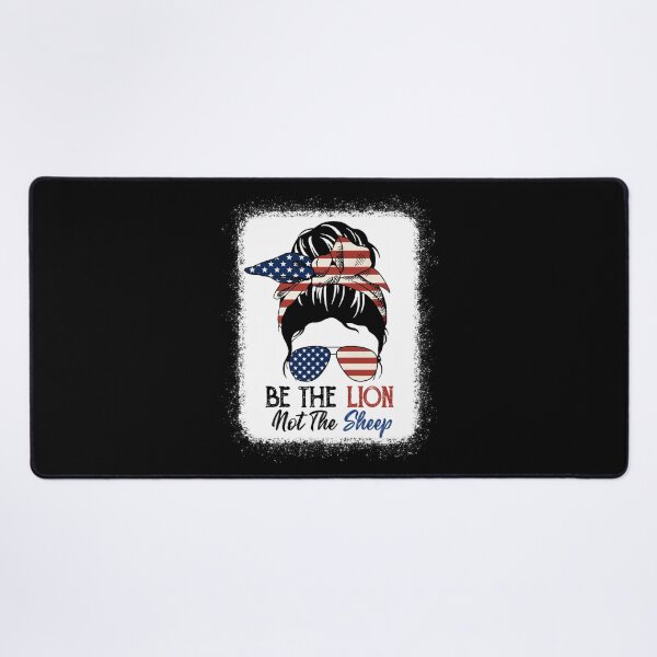 Item preview, Be The Lion Not The Sheep American Flag Sunglasses Messy Bun designed and sold by theresamorelli.