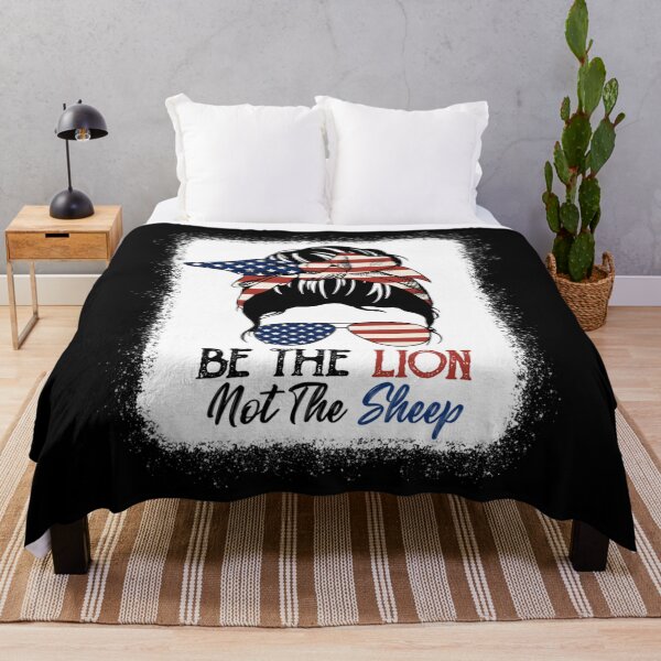 Item preview, Be The Lion Not The Sheep American Flag Sunglasses Messy Bun designed and sold by theresamorelli.