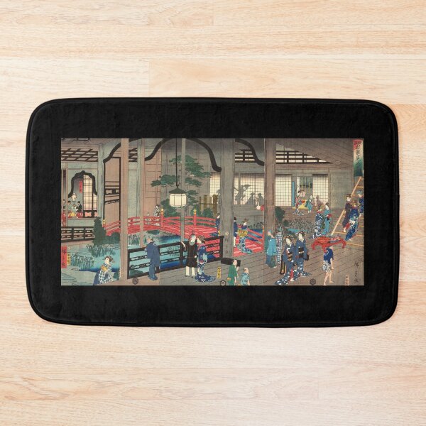 Item preview, Suzuki Hiroshige II: The Interior of the Gankiro Tea House in Yokohama, Remastered - Vintage Japanese Art designed and sold by Ellodee.