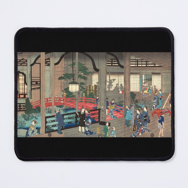 Item preview, Suzuki Hiroshige II: The Interior of the Gankiro Tea House in Yokohama, Remastered - Vintage Japanese Art designed and sold by Ellodee.