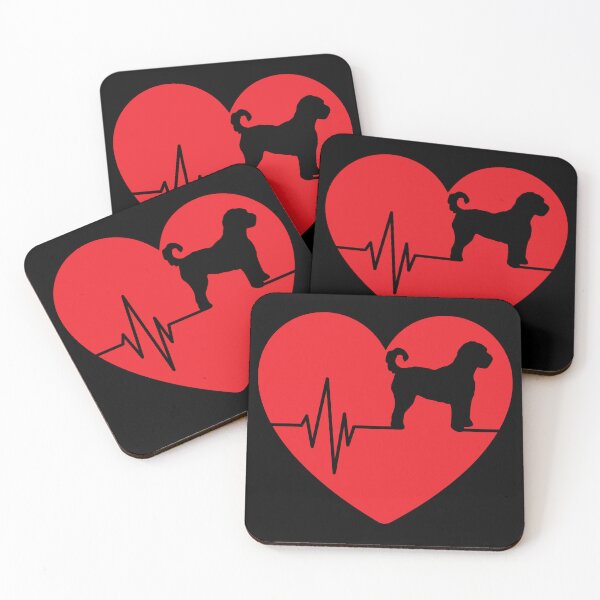 Item preview, labradoodle dog silhouette for women heart gifts designed and sold by alaechamlal.