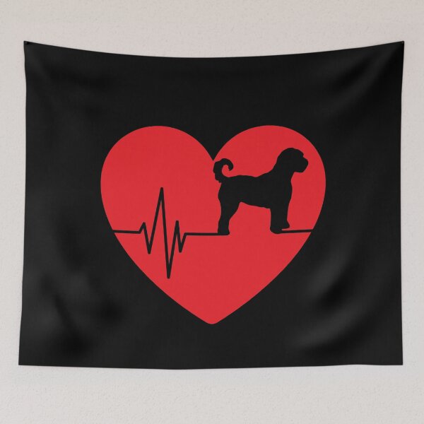 Item preview, labradoodle dog silhouette for women heart gifts designed and sold by alaechamlal.