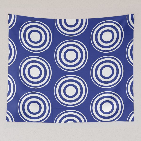 Item preview, Abstract minimalist pattern blue and white designed and sold by Meta-Prints.