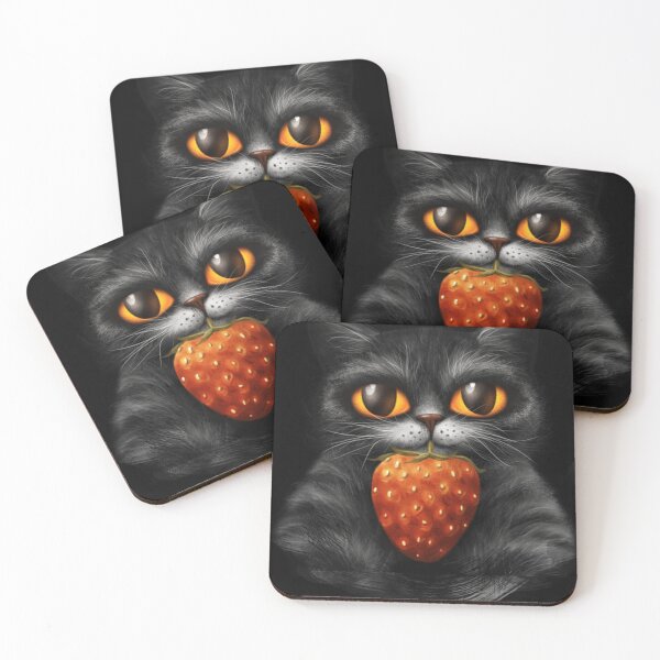 Item preview, Fluffy cat with red strawberry Classic . designed and sold by likarayyerly.