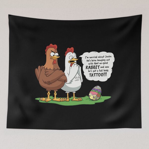 Item preview, Easter Bunny Bad Influence Dyed Egg Full Body Tattoo Classic . designed and sold by coonsetaschm.