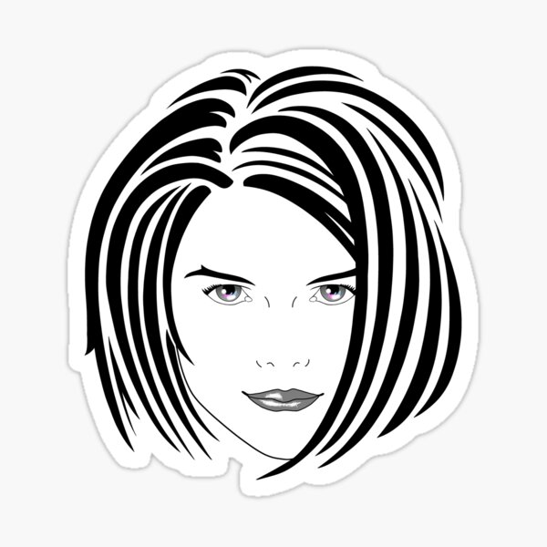 Portrait einer Frau. Graue Version. Sticker