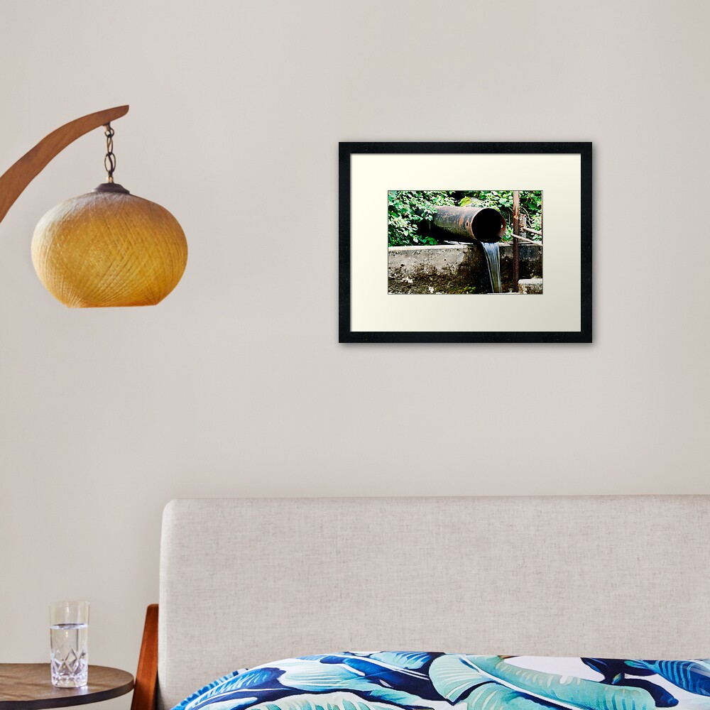 Water Pours Forth Framed Art Print