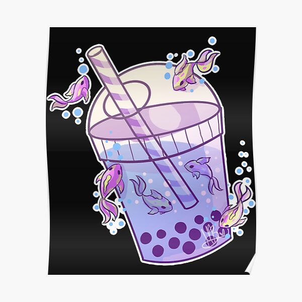 "Boba Tea Fish" Poster for Sale by SandyScharf Redbubble