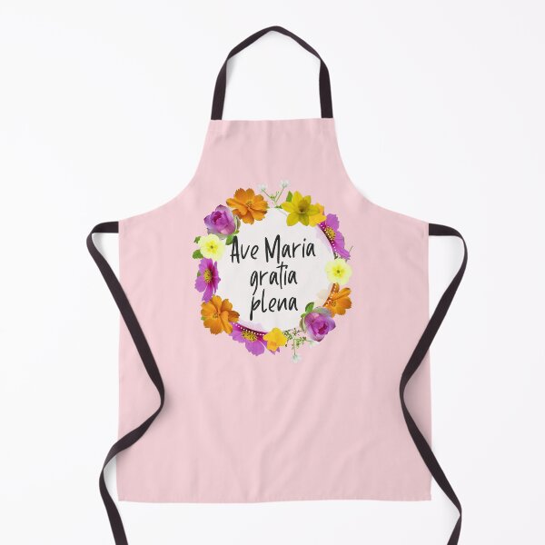 Item preview, Ave Maria Latin Prayer in Wreath of Flowers designed and sold by IceCreamMuseum.