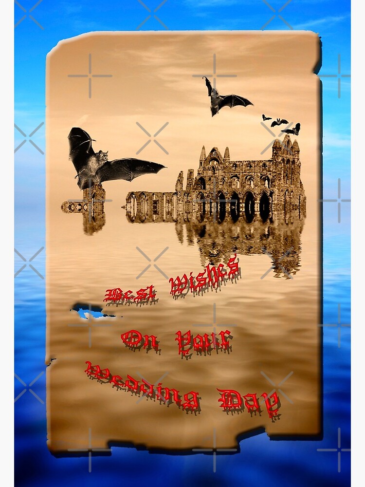 Thumbnail 2 of 2, Greeting Card, Best Wishes On Your Wedding Day designed and sold by GothCardz.