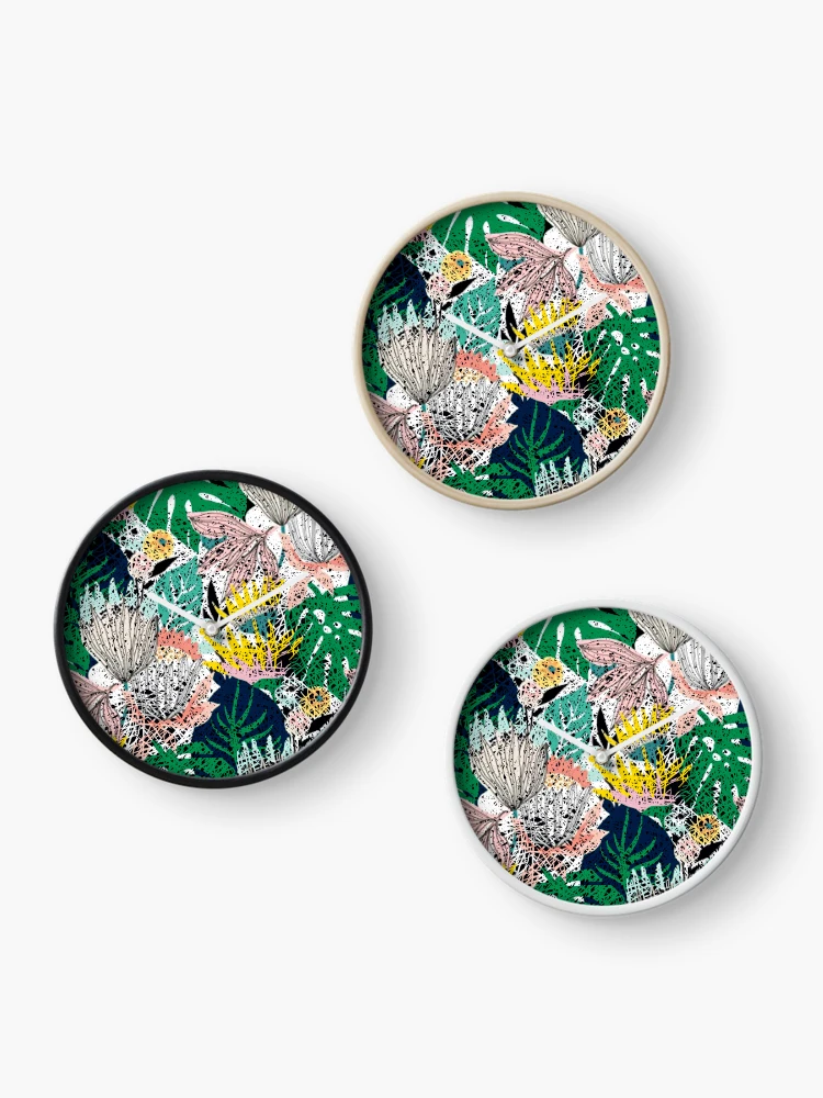 Thumbnail 3 of 4, Clock, Botanical Abstract Pattern  designed and sold by MarcSabuncu.
