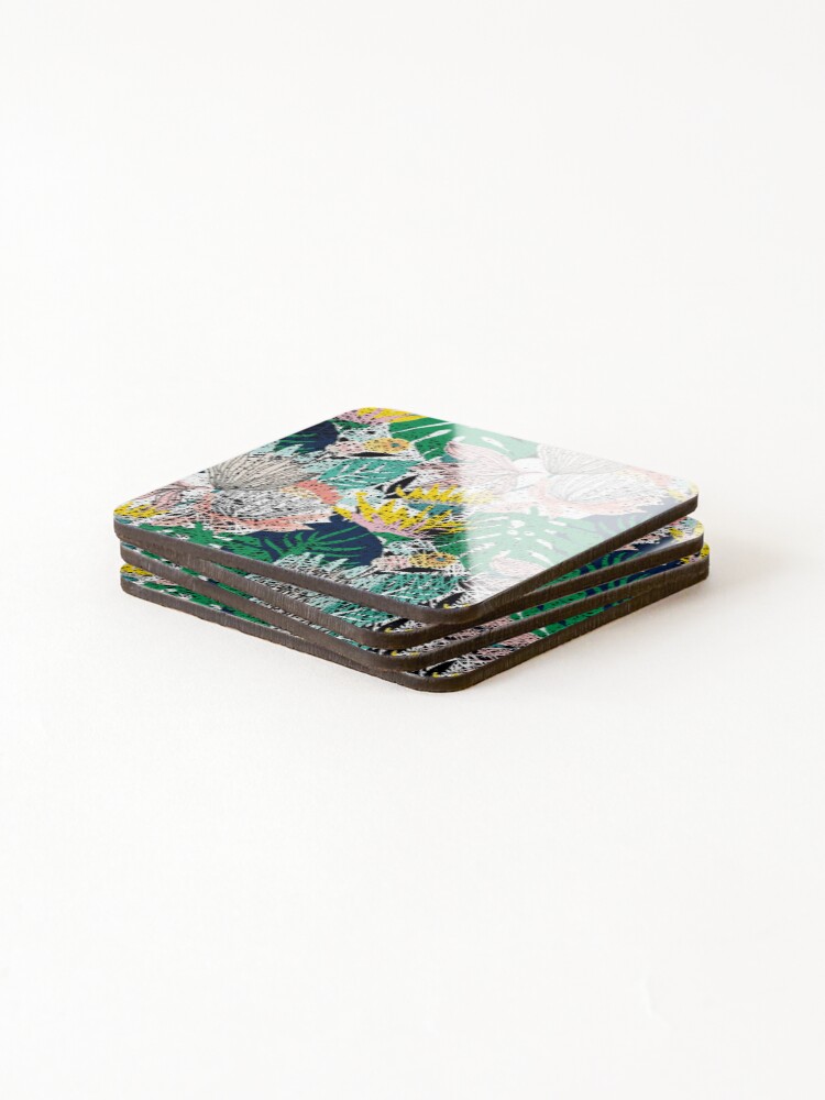 Thumbnail 4 of 5, Coasters (Set of 4), Botanical Abstract Pattern  designed and sold by MarcSabuncu.