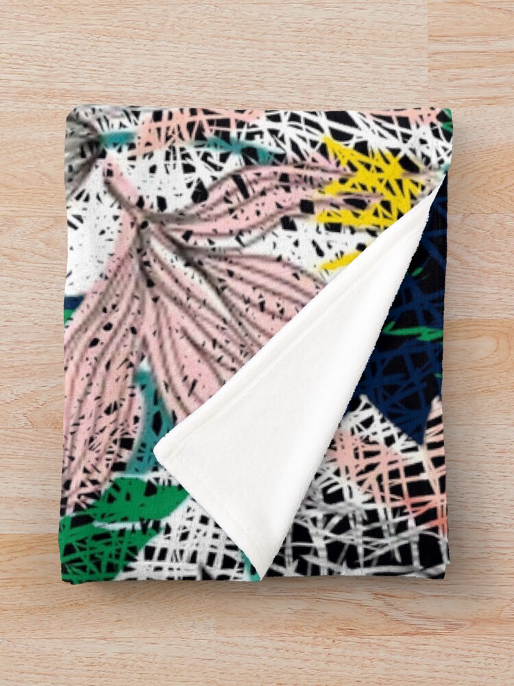 Thumbnail 3 of 6, Throw Blanket, Botanical Abstract Pattern designed and sold by MarcSabuncu.