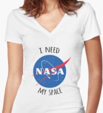 NASA i need my space Women's Fitted V-Neck T-Shirt