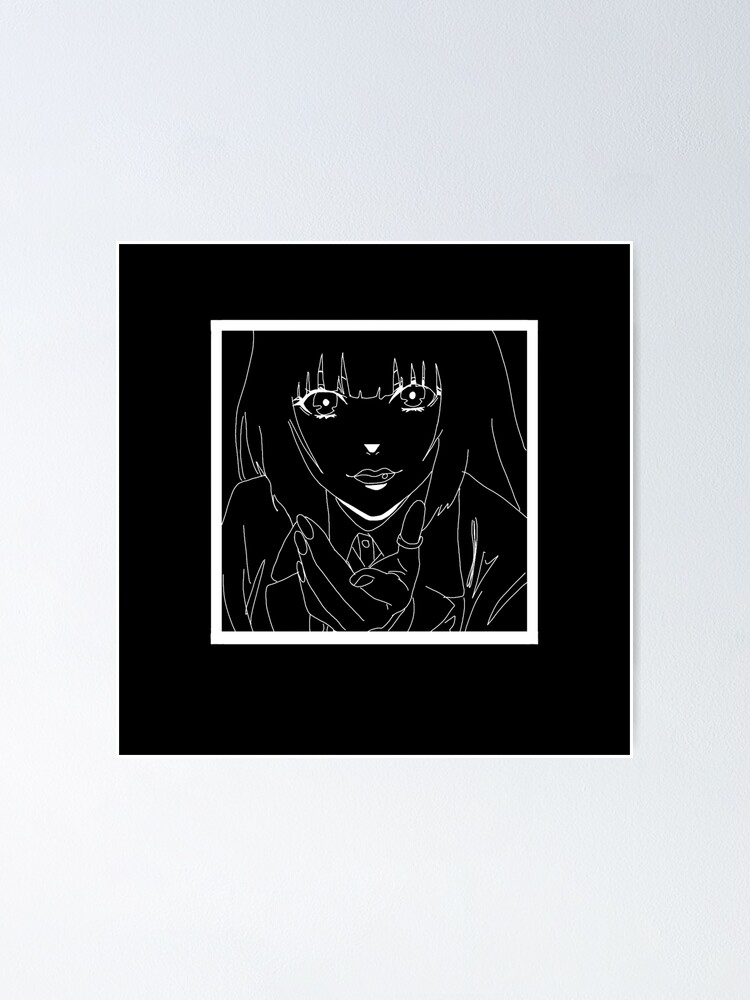 Yumeko Jabami White Outline Kakegurui Poster For Sale By Itsaiaaa