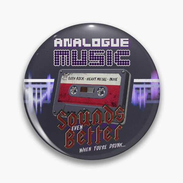 Item preview, Retro Music : Cassette Tape - Analogue Music Sounds EVEN Better (When You're Drunk) - GOTH ROCK, Heavy Metal, Indie designed and sold by RetroTeeStudio.