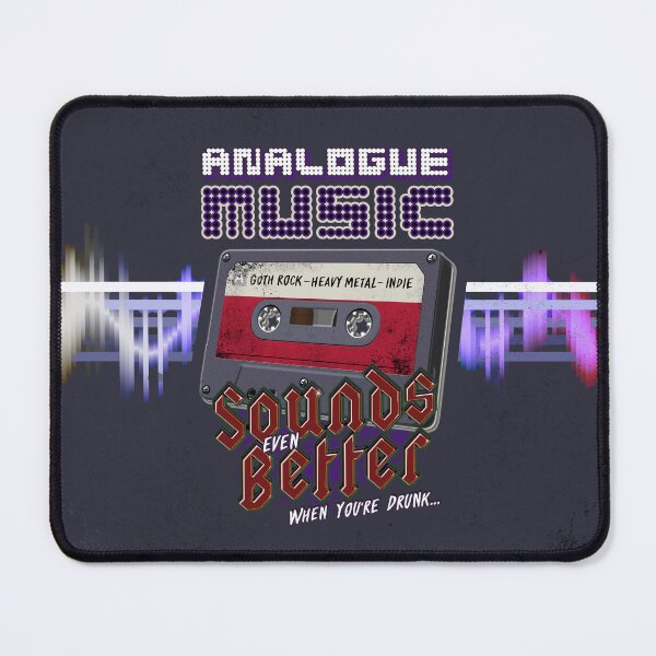 Item preview, Retro Music : Cassette Tape - Analogue Music Sounds EVEN Better (When You're Drunk) - GOTH ROCK, Heavy Metal, Indie designed and sold by RetroTeeStudio.