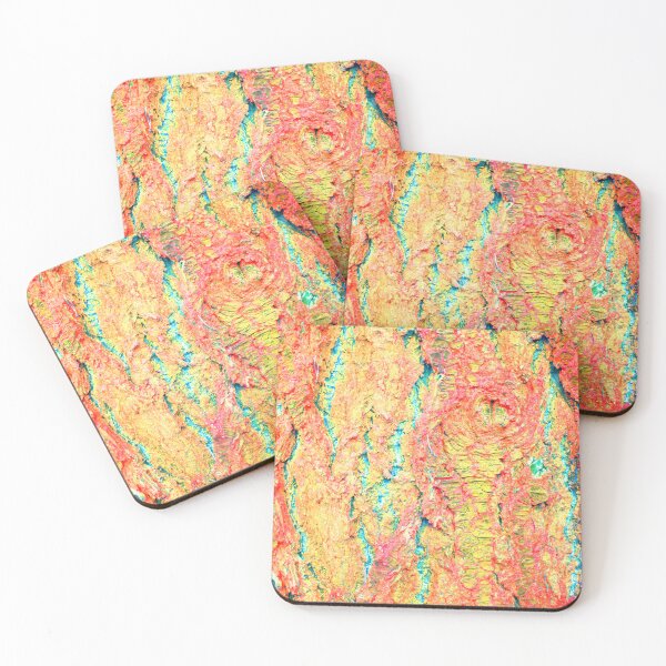 Item preview, Bright turquoise, yellow and orange bark pattern designed and sold by fowons.