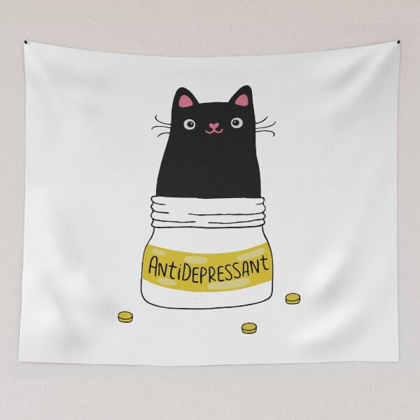 Item preview, Funny Black Cat Antidepressant designed and sold by RobeLan.