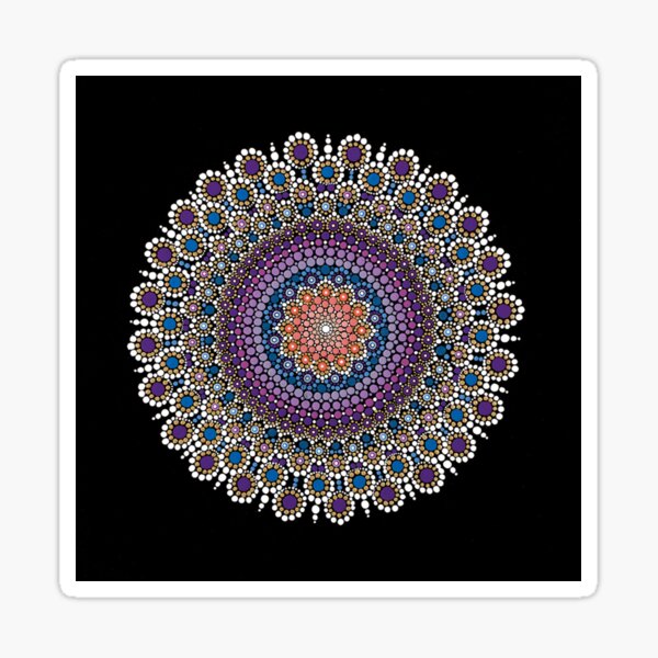 SWOOSHY RAINBOW Dot Mandala Pattern 