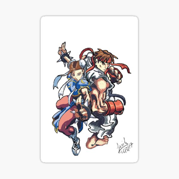 Street Fighter Chun Li Ryu Ready! Fight! Sticker