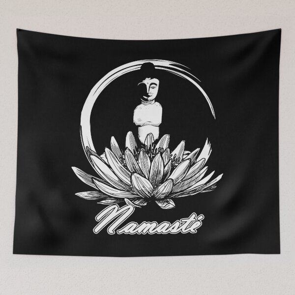 Item preview, Namaste yoga lotus flower meditation motif designed and sold by shurikaner.