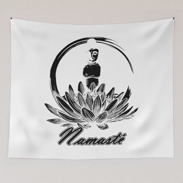 Item preview, Namaste yoga lotus flower meditation motif designed and sold by shurikaner.