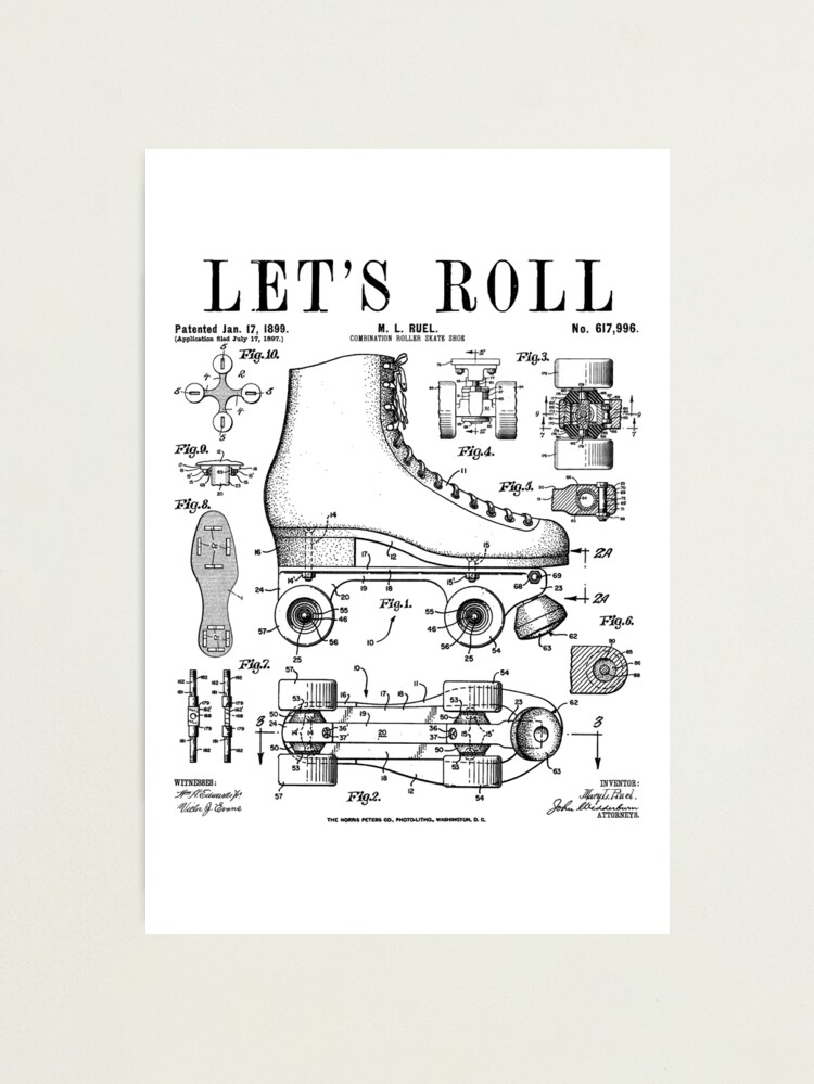 Let's Roll Roller Skating Derby Cute Distressed T-Shirt