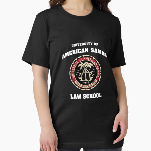 Vista previa del artículo con la obra «Camiseta de la facultad de derecho de la Universidad de Samoa Americana Camiseta esencial», diseñado y vendido por ElliMayer.