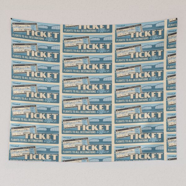 Item preview, Blue White Flight Ticket Design - Office Style designed and sold by lookupcare.