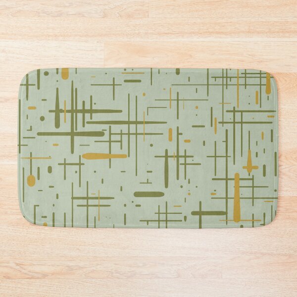 Item preview, Mid-Century Modern Kinetikos Pattern Celadon Olive Green Mustard Gold designed and sold by kierkegaard.
