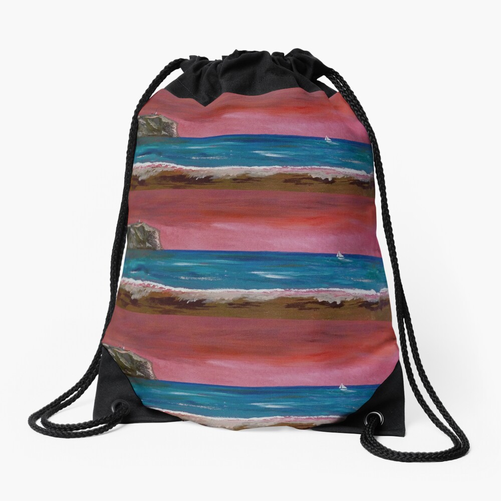 Javea. Spanish sunset Drawstring Bag