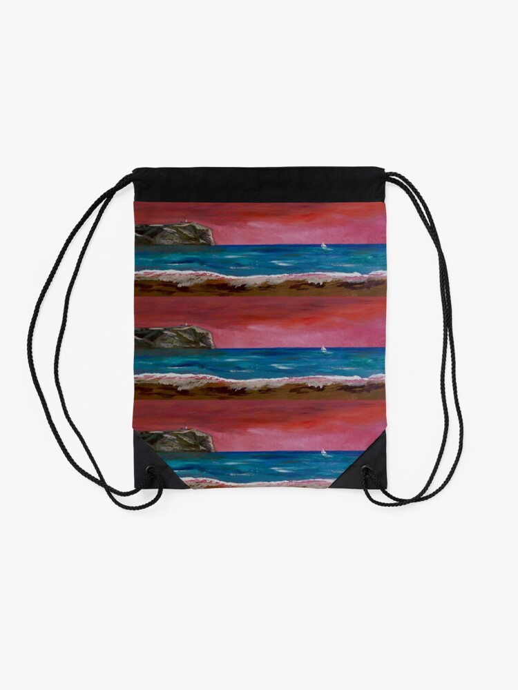 Alternate view of Javea. Spanish sunset Drawstring Bag
