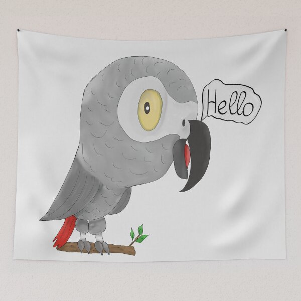Item preview, Funny african grey parrot designed and sold by Antiope33.