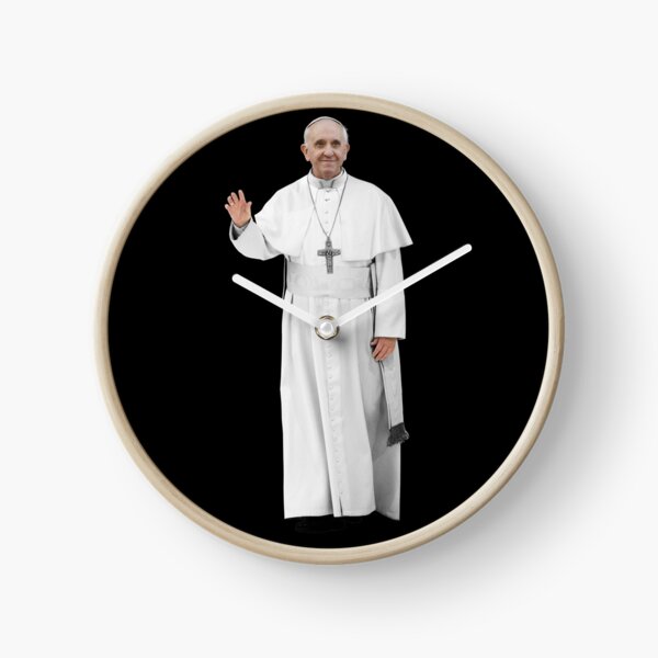High Resolution Standing Waving Pope Francis Clock