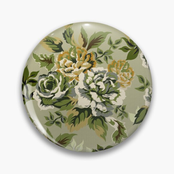 Item preview, Retro vintage Chintz roses green designed and sold by chrissyink.