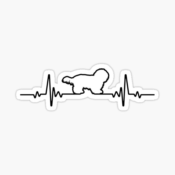 Minimalist Heartbeat Shih Tzu Sticker