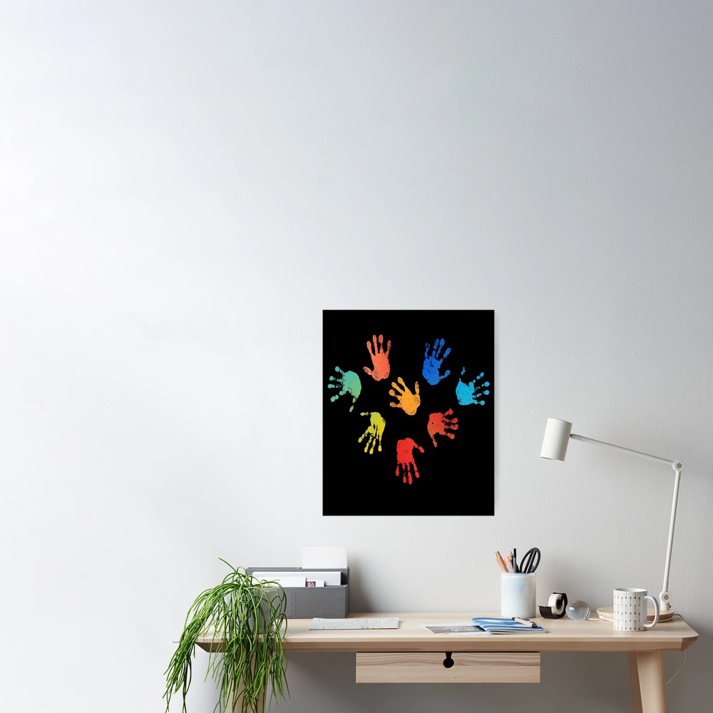 Finger Paint Kids Handprint Art Board Print by mooon85