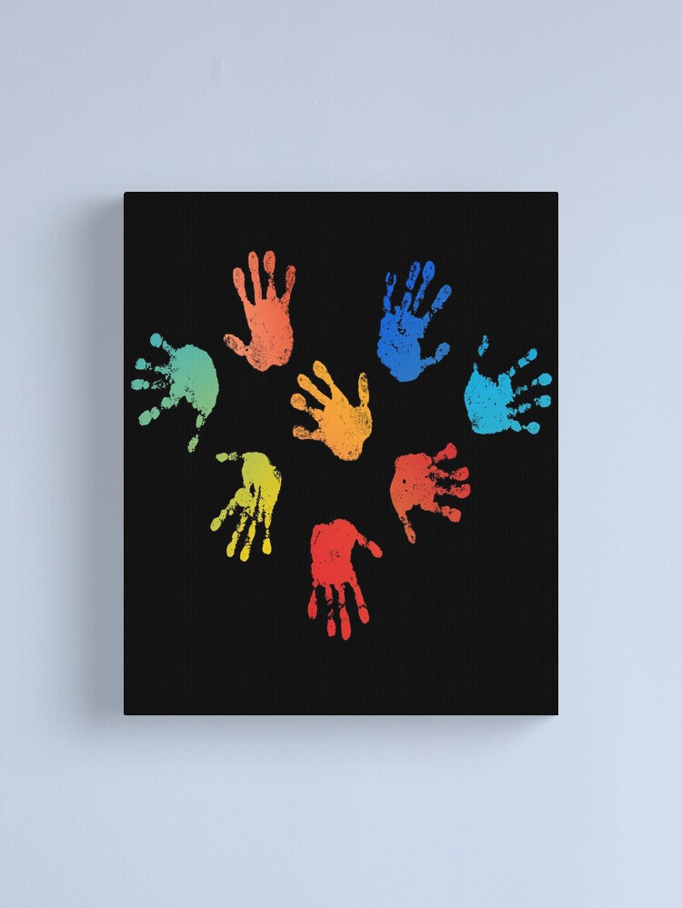 Finger Paint Kids Handprint Canvas Print by mooon85